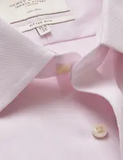 Hawes & Curtis Non-Iron Pink Pique Fitted Slim Shirt Size: 16" collar, 34" sleeve