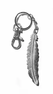 Feathers are Here Angels are Near Feather Pendant Key Chain Nickel or Verdigris
