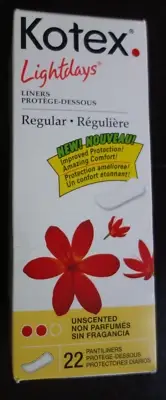 KOTEX Lightdays Pads Vintage 2006 Regular Sealed Box 22 Pantiliners