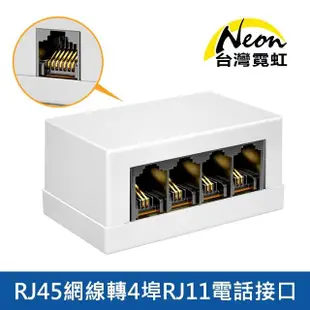 【台灣霓虹】RJ45網線轉4埠RJ11電話接口