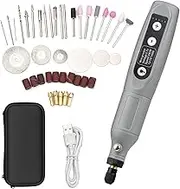 Portable Rotary Tool Set Mini Cordless Grinder Handheld Rechargeable Electric Drill USB Charging 5-Speed with Multiple Attachments LED Light for Cutting Sanding Engraving Polishing&DIY