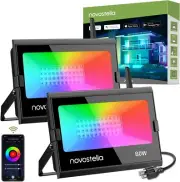 NOVOSTELLA 80W Smart LED Flood Lights, RGB, Second-Generation WiFi Outdoor Di...