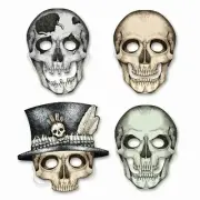 Beistle 01852 4 pack of Assorted Card Stock Skeleton Masks