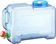 AIMALL 12L Blue PC Square Water Container with Tap 10.23x14.96x6.29in Portable Drinking Dispenser for Camping Hiking Outdoor Travel Car Use and Household Storage
