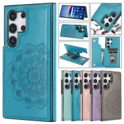 For Samsung S24 S23 S22 S21 S20 Note20 9 Ultra Case Leather Card Slot Back Cover