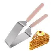 Cake Slicer Triangular Stainless Steel Cake Cutter Server with Double
