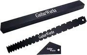 TUOREN Fret Leveling Tools 3pcs Including Fret Rocker Fret Level Sanding Beam Guitar Neck Notched Straight Edge Luthiers Tool Compatible with Gibson Fender and Most of Guitar Fretboard and Frets