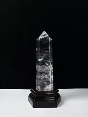2LB Natural clear crystal obelisk quartz tower point healing decor+stand