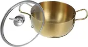 LALADEFIEE Portable Cooking Pot 2 Handles Korean Ramen Pot Multi-use for Soup Noodles Random Style