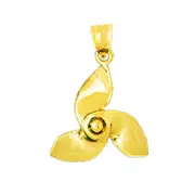 14K Gold Boat Propeller Pendant