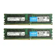 Crucial 64GB (2X 32GB) DDR4 2400MHz PC4-19200 ECC Registered Server RDIMM Memory