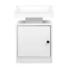 Levede Bedside Table With Usb Charger Outlet And Rgb Lights White Modern Nightst