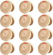 Licogel Wooden Castanet Percussion Instrument - 12PCS Hand Finger Castanets Party Favors Spanish Wood Castanets Classroom DIY Rhythm Music Musical Instrument for Kids Children Adults