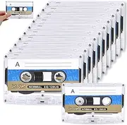 Pack of 10 Empty Audio Cassettes: WANDGU Low Noise Audio Cassettes, 60 Minutes Music Cassette, Transparent Plastic Cassette Tape Case for Lectures, Seminars, Everyday Recordings