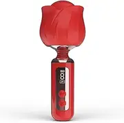 Rose-Shaped Vibrator with LED Display - 9 Vibration Modes Rotating Clitoral Stimulator, Quiet G-Spot Massager for Women & Couples, Waterproof AV Egg & Rechargeable Sex Toy