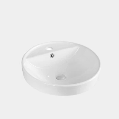 Castano Semi Insert Basin 470mm Rnd Vitreous China 1TH Gloss White Simone SIMIB