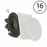 Pyle 8" 2-Way 250W Flush Mount Bluetooth Ceiling/Wall Speakers (16 Pack)