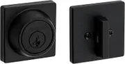 Kwikset 660 Contemporary Square Deadbolt, Keyed One Side, Featuring SmartKey Security™ in Matte Black
