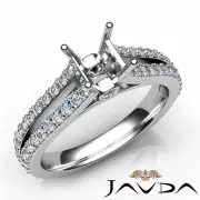 Split Shank Setting Princess Semi Mount Diamond Engagement Ring Platinum 0.65Ctw