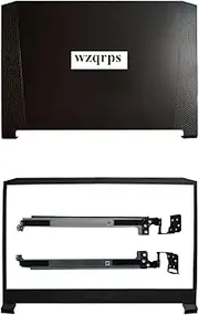 wzqrps Replacement Laptop LCD Cover Back Rear Top Lid with Front Bezel Hinges for Acer Nitro 5 AN515-54 55 AN515-56 57 44 AN515-45 60.QBAN2.002 AP3AT000210 FA2K1000200 Black