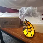 NEW River of Goods Tiffany Inspired Stained Art Glass Roses Fox Table Lamp light