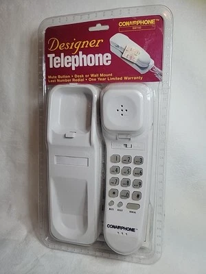 New! Vintage CONAIR Basic Design White Push Button Touch Wall Mount Phone