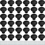 36 Pieces Round Cabinet Knobs Kitchen Cabinet Knobs Drawer Knobs Round Cabinet Dresser Knobs Pulls Round Drawer Handles with Screws for Drawer Pulls Door Knobs Drawer Handles Knobs (Black,1.2 Inch)