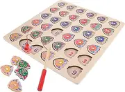 NAMOARLY Early Learning Toy Boys and Girls Matching Game 1-3 Years Old Fishing Game Toys Wooden