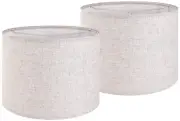 Large Drum Lamp shades Set of 2 Oatmeal Linen Lampshade 16" Top x 16" Bottom ...