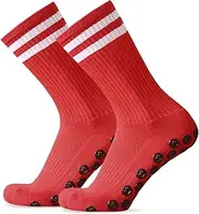 [Generic] 1 Pair Anti Slip Soccer Socks Team Sports Socks Fitn Breathable Quick Dry Socks - Athletic Socks Anti-s Socks for Football Basketball Hockey Sports Black 1 Pair