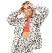 NEW ADIDAS ORIGINALS WOMENS FIORUCCI "FACES" TREFOIL TRACK JACKET~ LARGE #FL4136