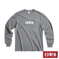 在飛比找momo購物網優惠-【EDWIN】女裝 BOX LOGO長袖T恤(灰色)