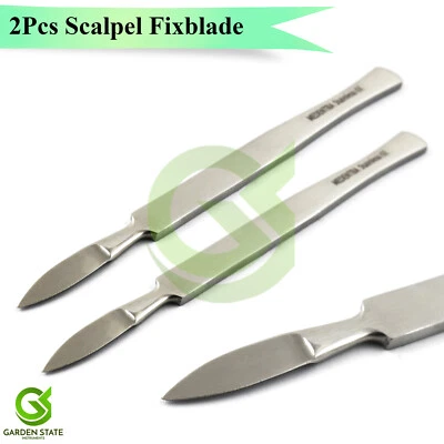 2Pcs Medical Scalpel Blade With Fixed Handle Knife Podiatry Tissue Cutting Tools