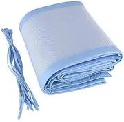 linenaffairs Mini Crib Breathable Mesh -Detachable Sandwich Liner Blue