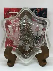 VTG Mikasa Crystal Holiday Classics 9.25” Christmas Star Tree Sweet Dish Frosted
