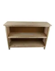 [Willow & Silk] Wooden Organiser Console Table with Shelves in Natural/Whitewash