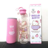 在飛比找蝦皮購物優惠-三麗鷗 Hello Kitty 耐熱玻璃水瓶 500mL 粉