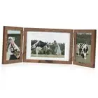 3 Picture Frames 4x6&5x7 Rustic Wood Picture Frame Collage Trifold Hinged