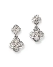 Bloomingdale's Fine Collection Diamond Clover Drop Earrings 14K White Gold, 0.50 tcw