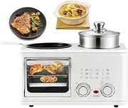 4-in-1 Breakfast Maker Station, 8L Multifunctional Breakfast Machine with Oven, Frying Pan and Steamer, 0-60Min Timer Knob, 1200W Electric Breakfast Maker with S-Type Double Heating Tube for Home