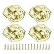 4 Pcs Hasp Clasp Latch Lock, 29 x 27mm Decorative Retro Toggle Latch, Gold