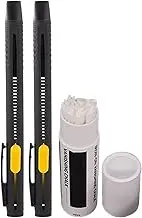 Fabric Pens for Sewing,2-pieces Heat Erasable Disappearing Ink Pen - Water Soluble Embroidery Tools, with Replaceable Refills, for Tailors Quilters Sewists Hobbyists Beginners