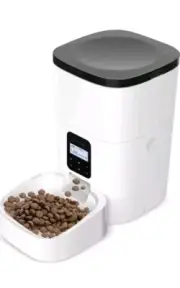 Petdiary Automatic Dog & Cat Feeder, White, Medium 4L