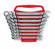 Gearwrench 9701 - Combination Ratchet Wrench Set 8 Piece AF Flex Head