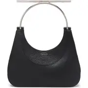 McQueen T-Bar Crossbar Leather Handbag in Black/Silver at Nordstrom One Size