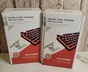 2X HK Gaming Double Shot Pudding PBT Keycaps GreenShine Through 104 Key St ANSI