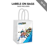 10 BeyBlade Burst Label on White Kraft Gift Bag Birthday Party Favor 5.5 x 8 Kid
