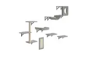 VEVOR Wall Mounted Cat Shelves Tree with Jump Boards Hammock Sofa Grip Set of 6