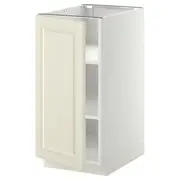 METOD base cabinet with shelves, white/Bodbyn off-white, 40x60x80 cm