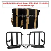 Royal Enfield Classic Reborn 350 "MILITARY PANNIER GOLDEN BLACK BAGS & FITTING"